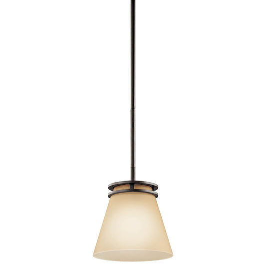 KICHLER Hendrik 1687 8.75" 1 Light Mini Pendant with Satin Etched Glass