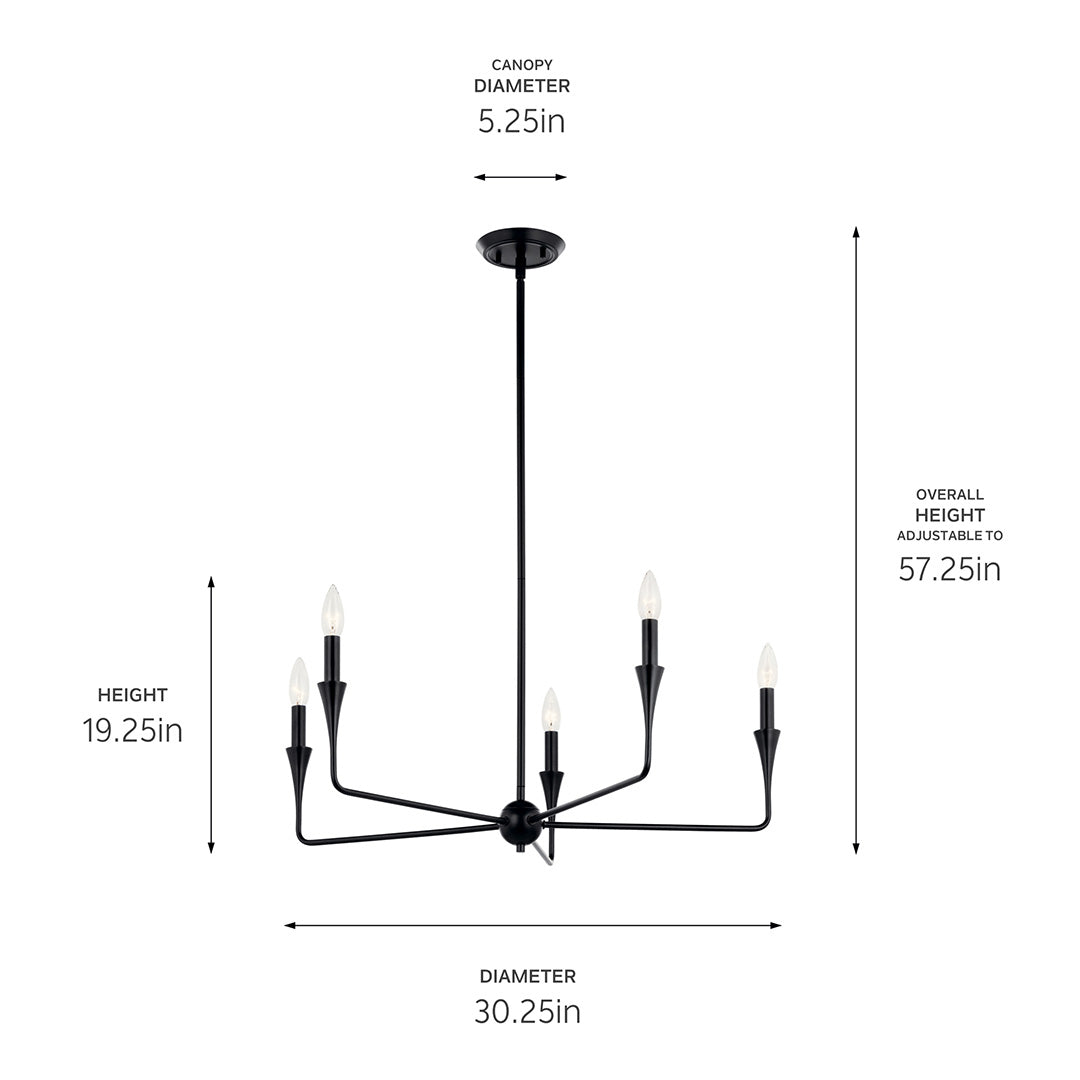 KICHLER Alvaro 52689 30.25" 5-Light Chandelier