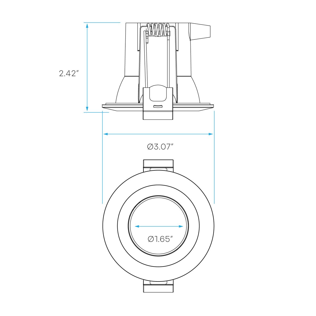 Luxrite LR23360 2" 7W Regressed Round Canless Spotlight Selectable CCT