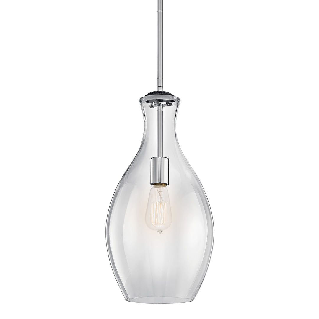 Everly 17.75" Pendant Clear Glass Chrome on a white background