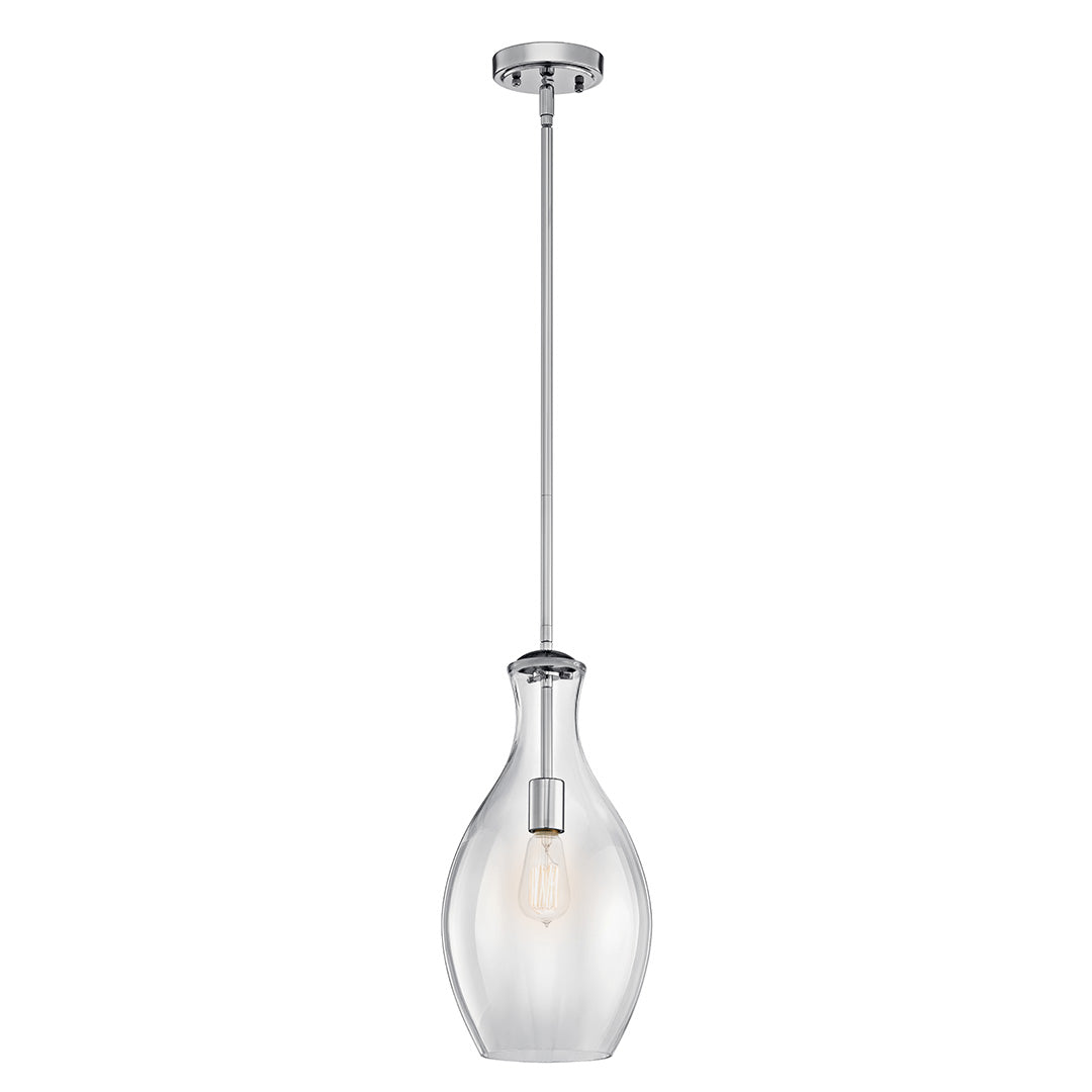 Everly 17.75" Pendant Clear Glass Chrome on a white background