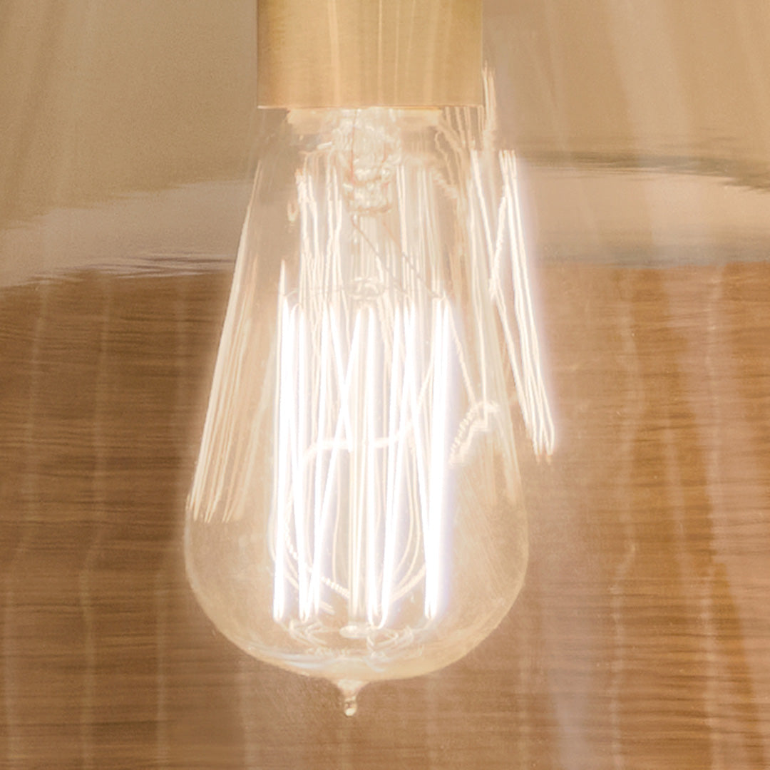 Kitchen featuring the Everly 15.25" 1-Light Cone Pendant with Clear Glass in Natural Brass