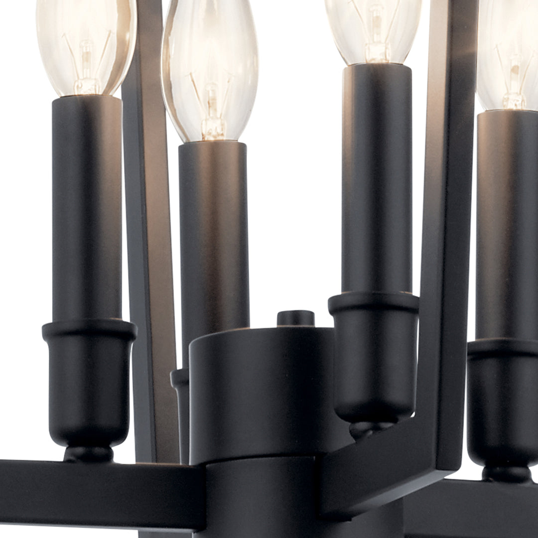 Day time Kitchen with Abbotswell™ 19" 4 Light Pendant Black up close