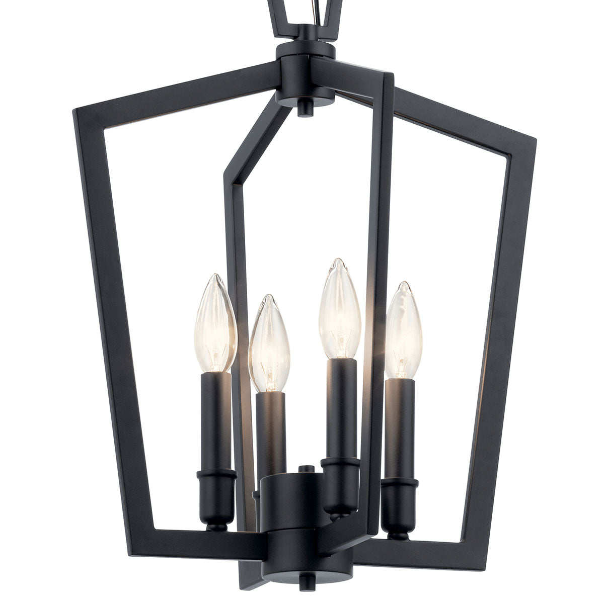 Close up view of the Abbotswell 19" 4 Light Pendant Black on a white background
