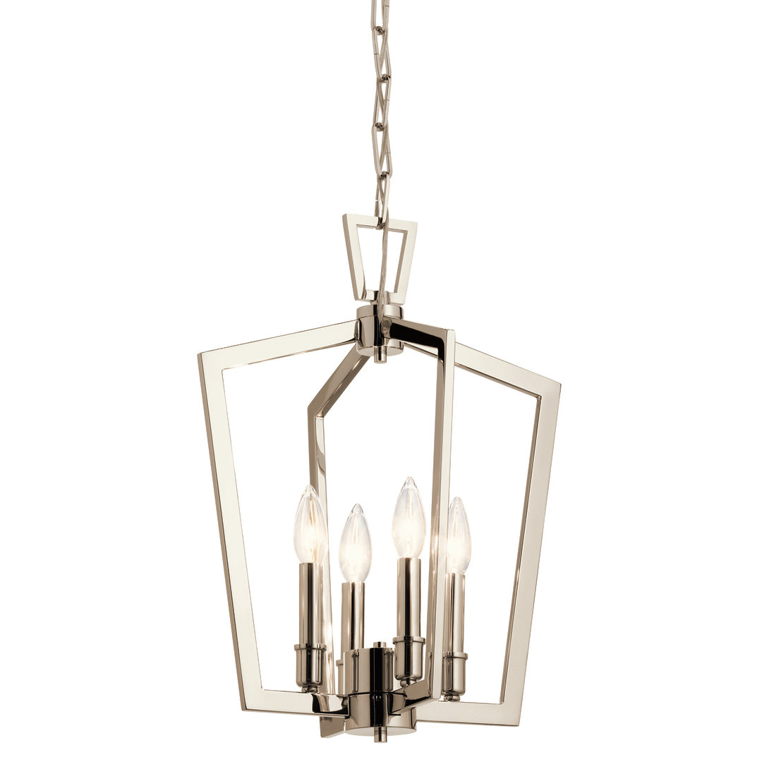 Abbotswell 19" 4 Light Pendant Nickel on a white background