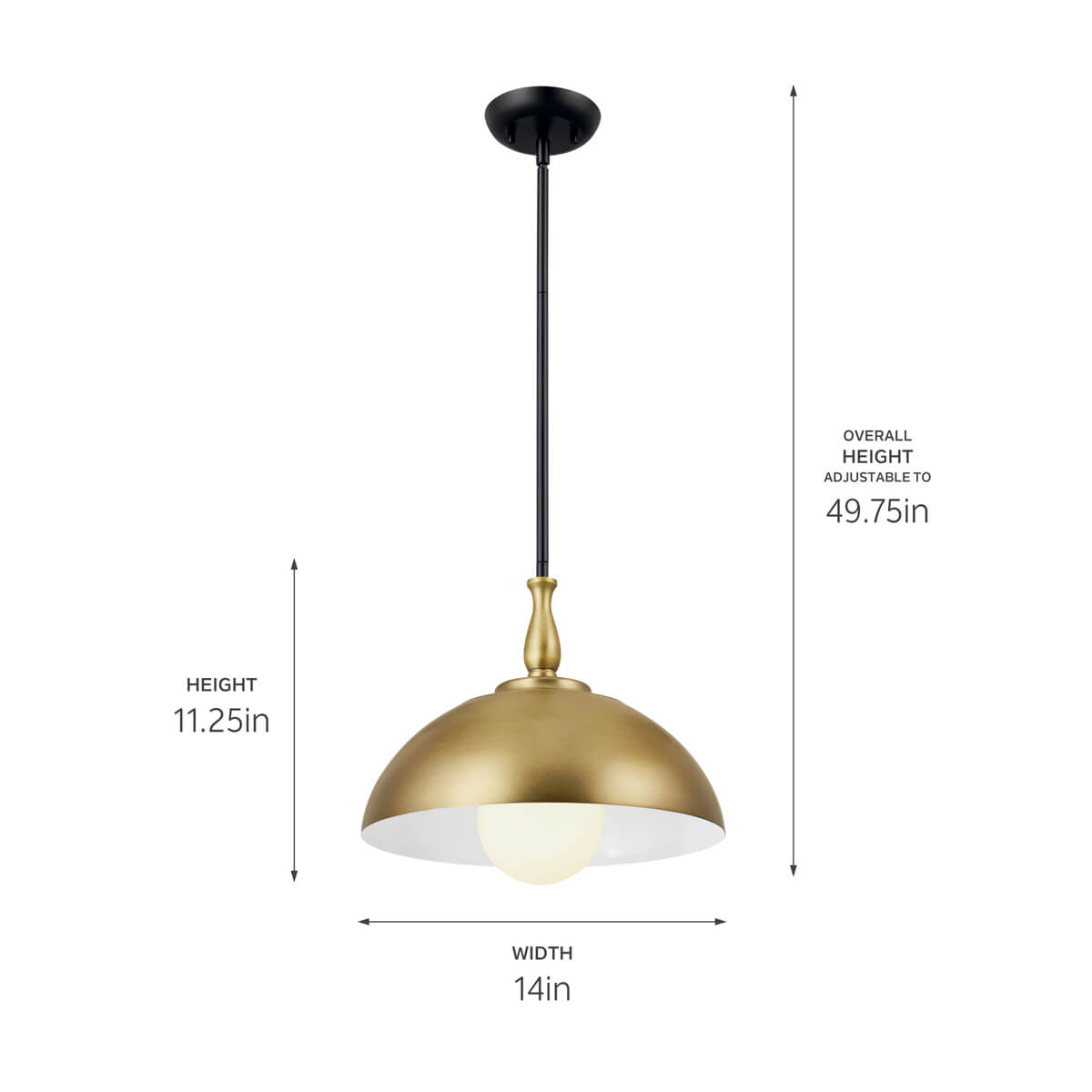 KICHLER Fira 52476 14" 1 Light Pendant