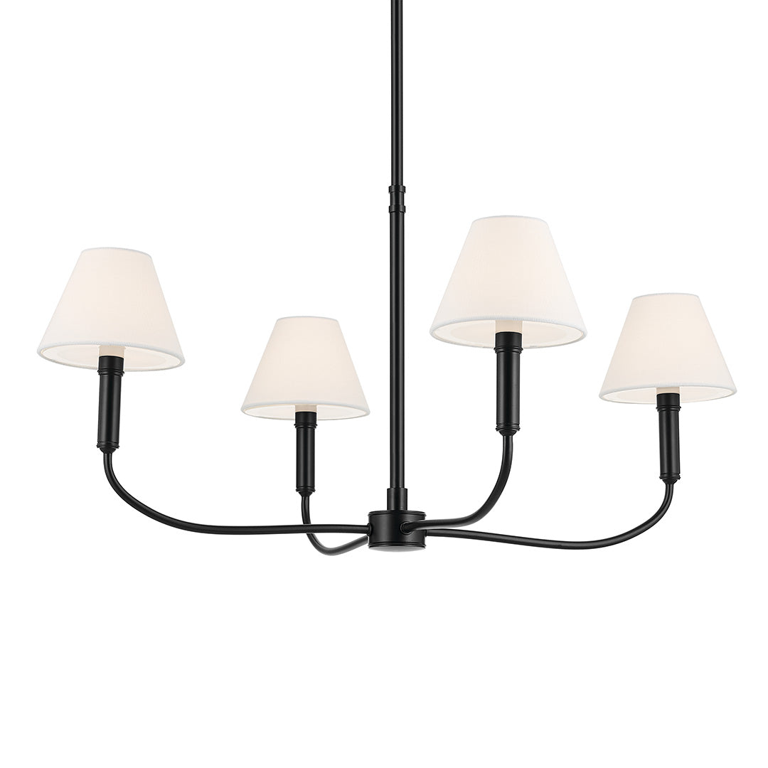 The Eadie 30.75 Inch 4 Light Chandelier in Black on a white backround