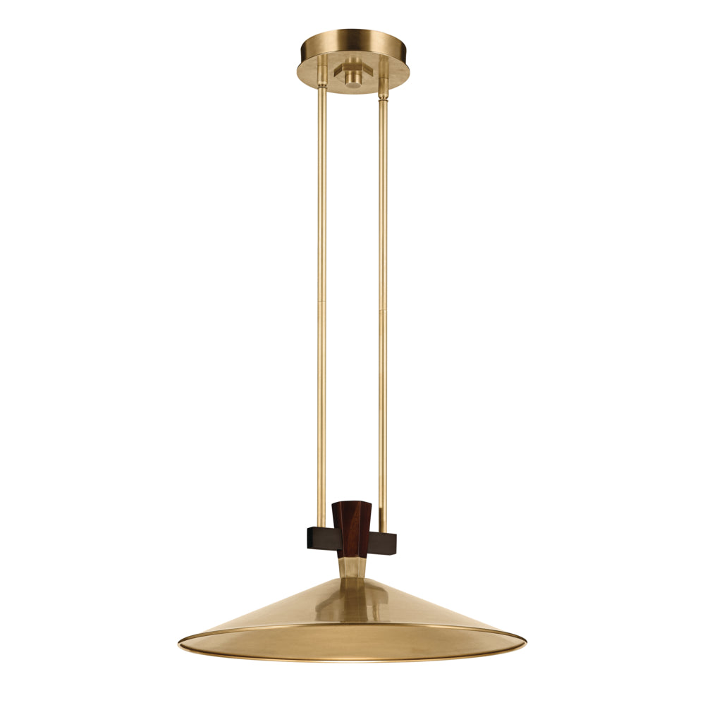 The Tenon 20" LED Pendant in Lacquered Bronze on a white background