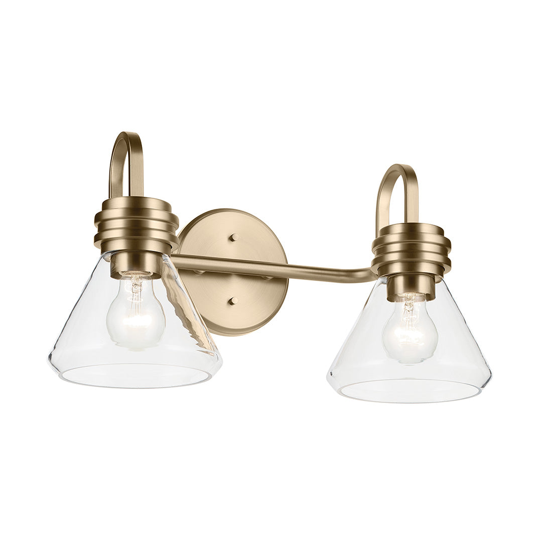 KICHLER Farum 55154 2 Light Vanity Light with Frosted/Clear Glass