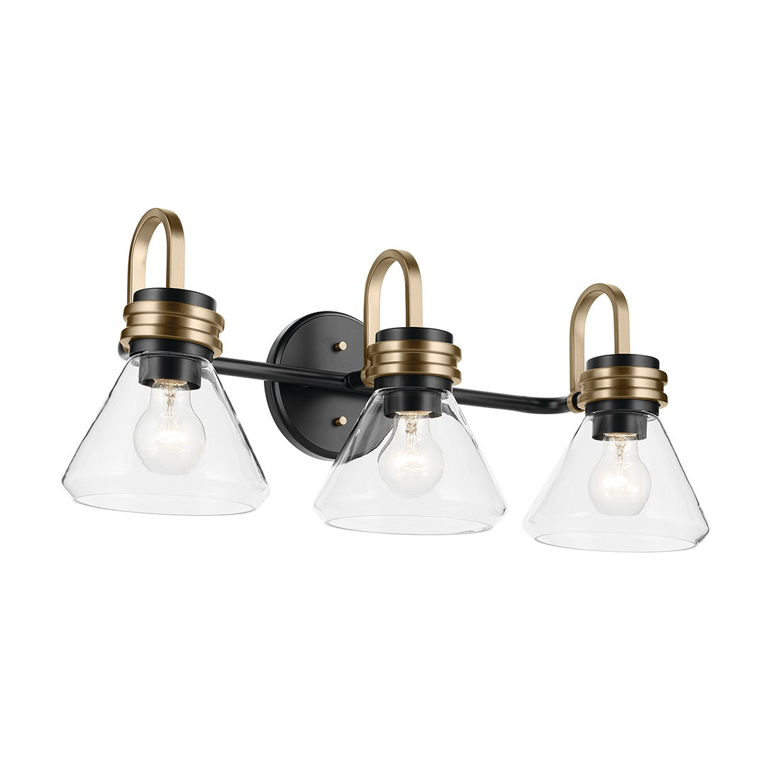 KICHLER Farum 55155 3 Light Vanity Light with Frosted/Clear Glass