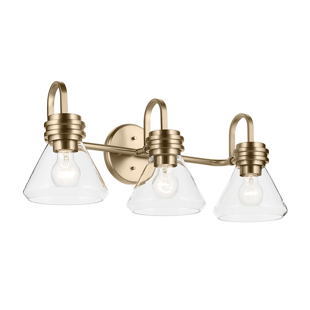 KICHLER Farum 55155 3 Light Vanity Light with Frosted/Clear Glass