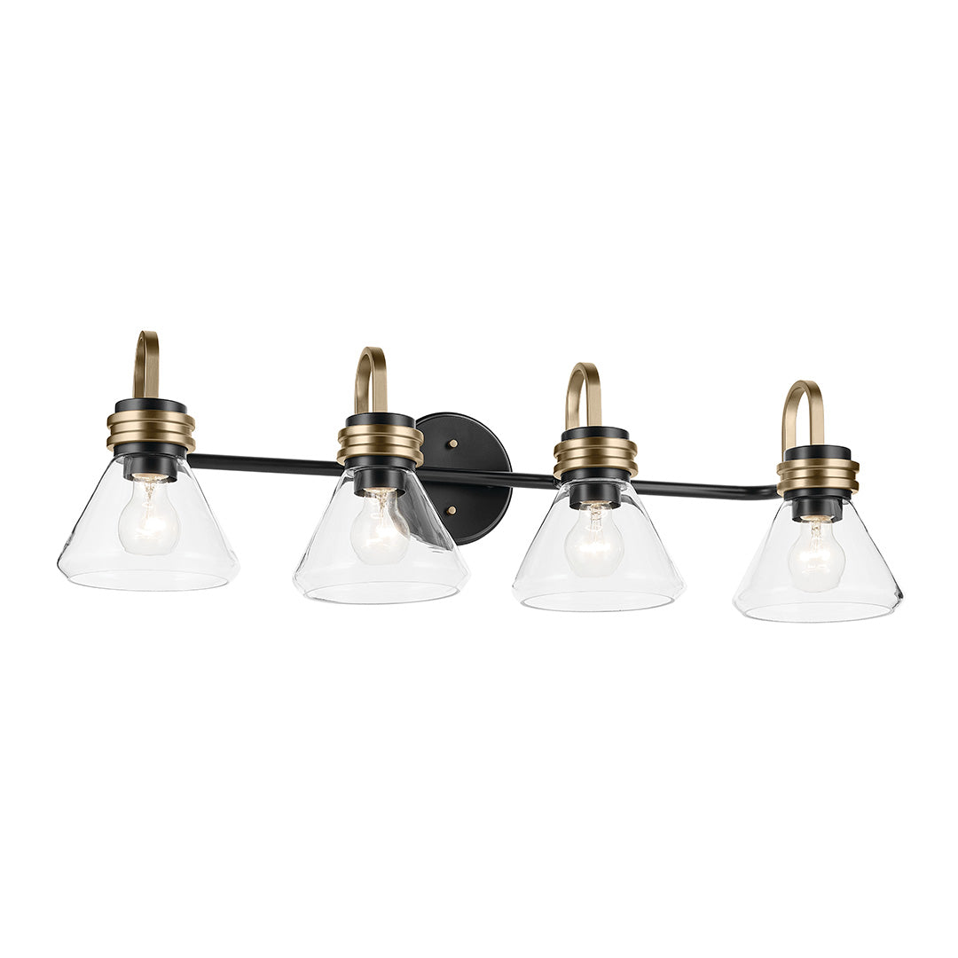 KICHLER Farum 55156 4 Light Vanity Light with Frosted/Clear Glass