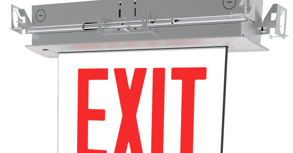 GreenBeam EDGEX 6" Edge-Lit LED Exit Sign, Red, Remote Capable