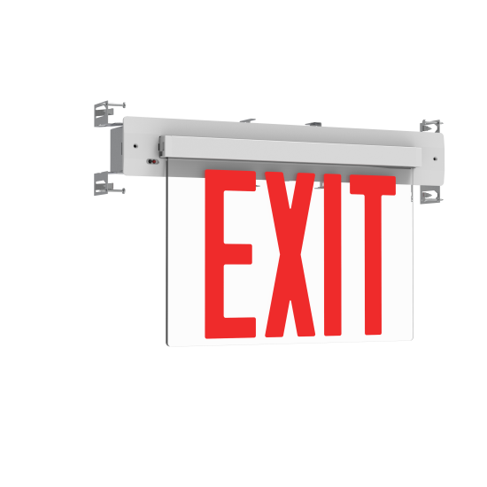 GreenBeam EDGEX 8" NYC Approved Edge-Lit LED Exit Sign, Red, Remote Capable