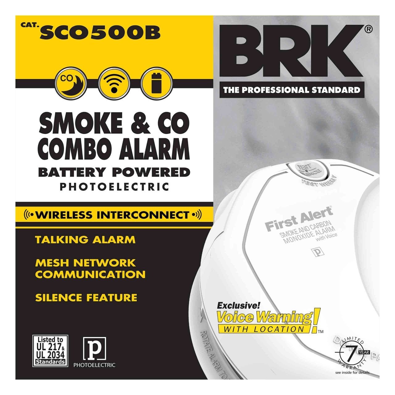 BRK - SCO500BBRK SCO500B Wireless Interconnect Smoke Carbon Monoxide Alarm