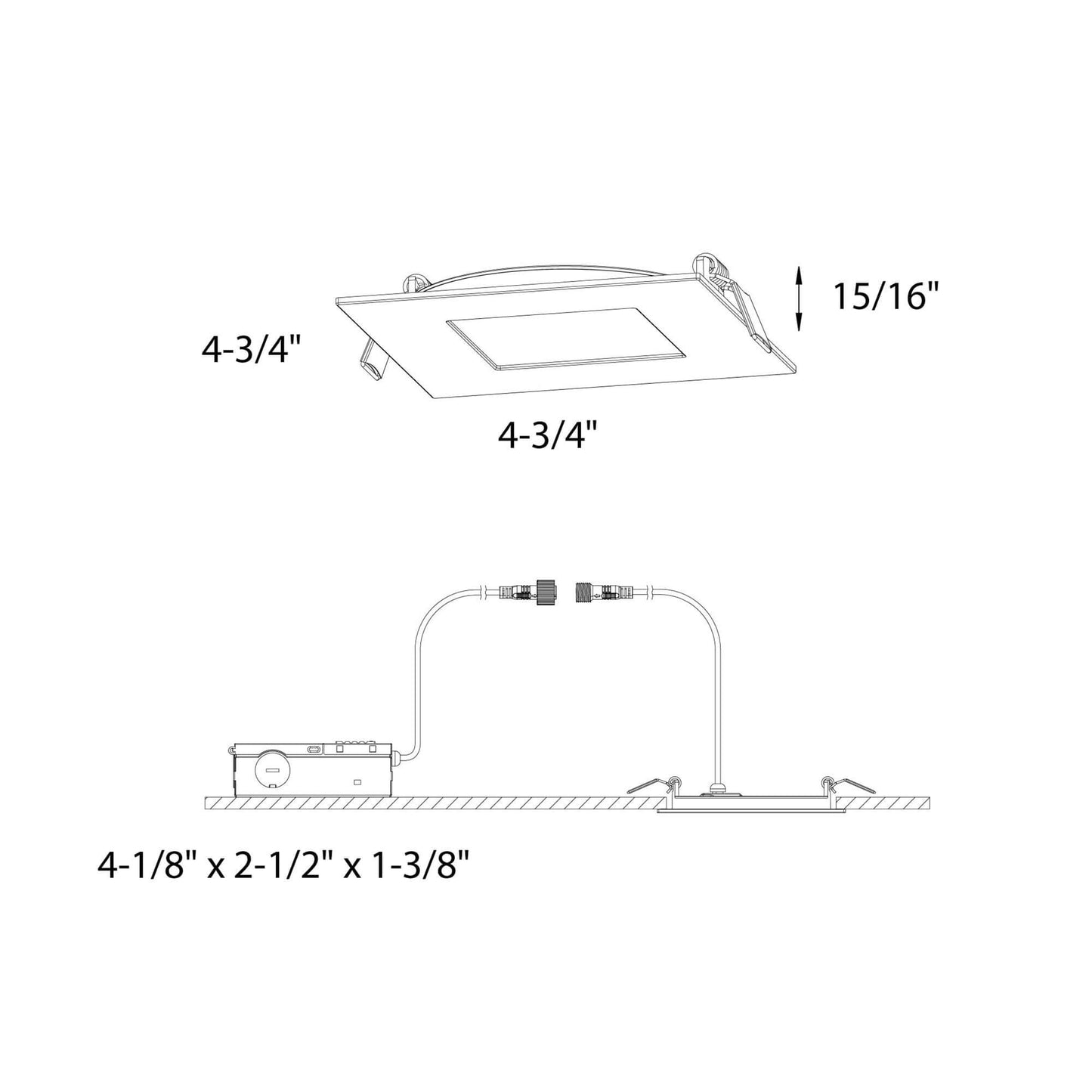 DALS - 5004SQ - CC - BKDals Lighting 5004SQ - CC 11W 4" Recessed Wafer Downlight Selectable CCT