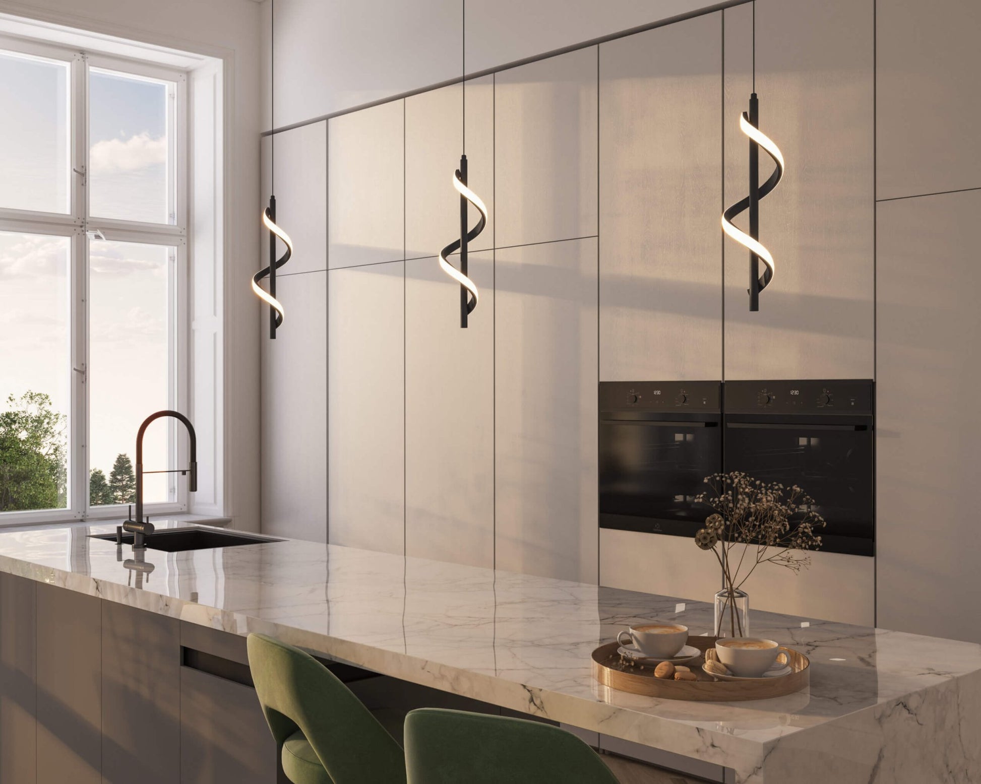 DALS - BRPD18 - CC - BKDals Lighting BRPD18 - CC Spin 18″ 18W LED Pendant Selectable CCT