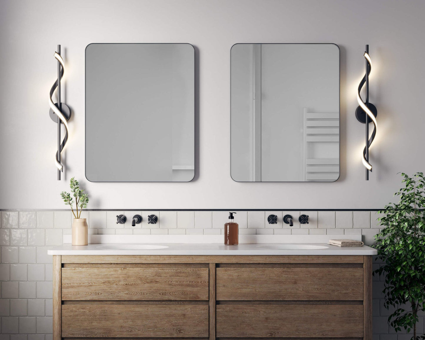DALS - BRV24 - CC - BKDals Lighting BRV24 - CC Spin 24" 15W LED Wall Sconce Selectable CCT