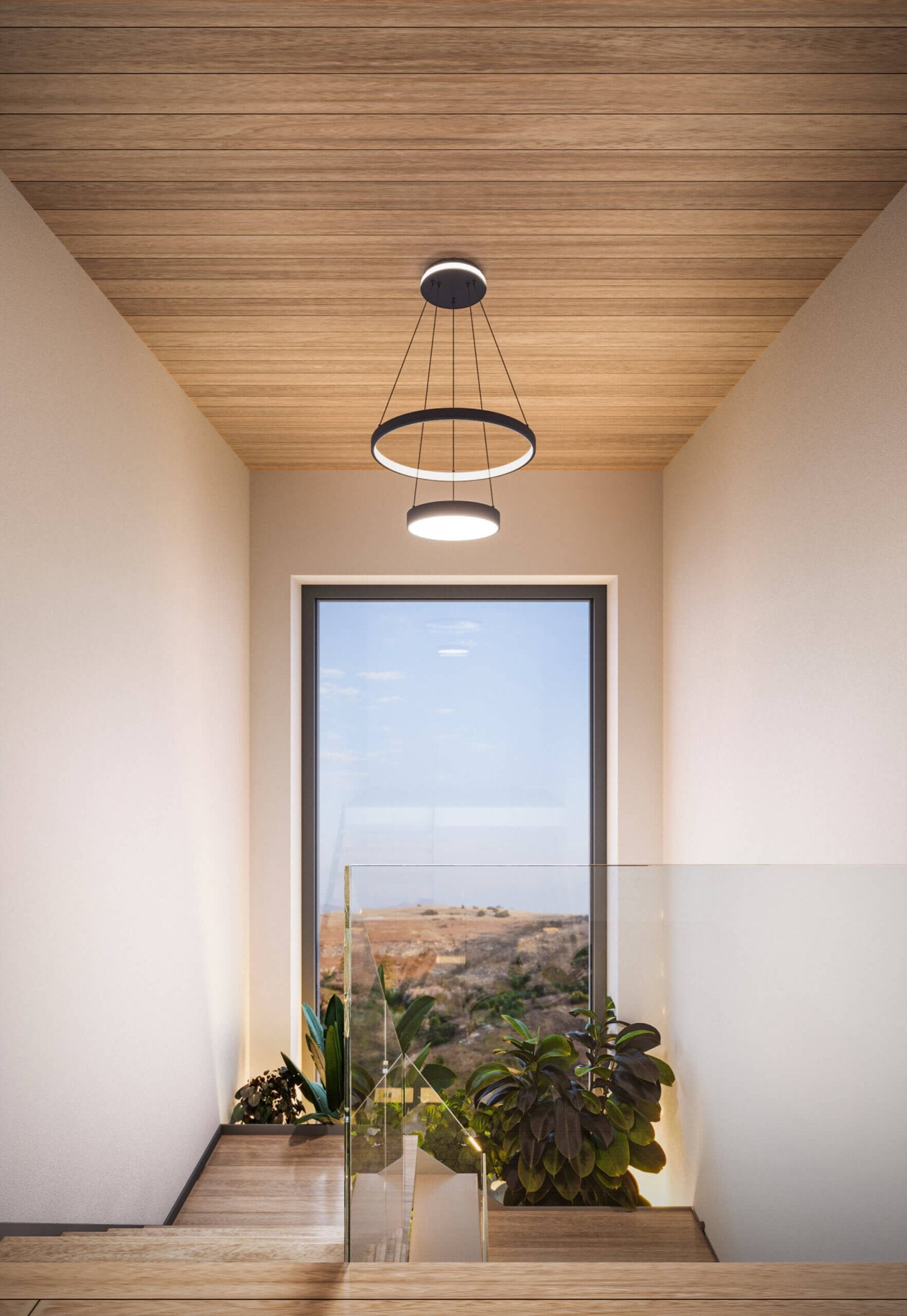 DALS - CFPD20 - CC - BKDals Lighting CFPD20 - CC Drop 20" 20W LED Two Tier Pendant Selectable CCT