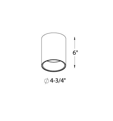 DALS - CYL05 - CC - BKDals Lighting CYL05 - CC 5” 20W Cylinder Flush Mount Multi - lenses