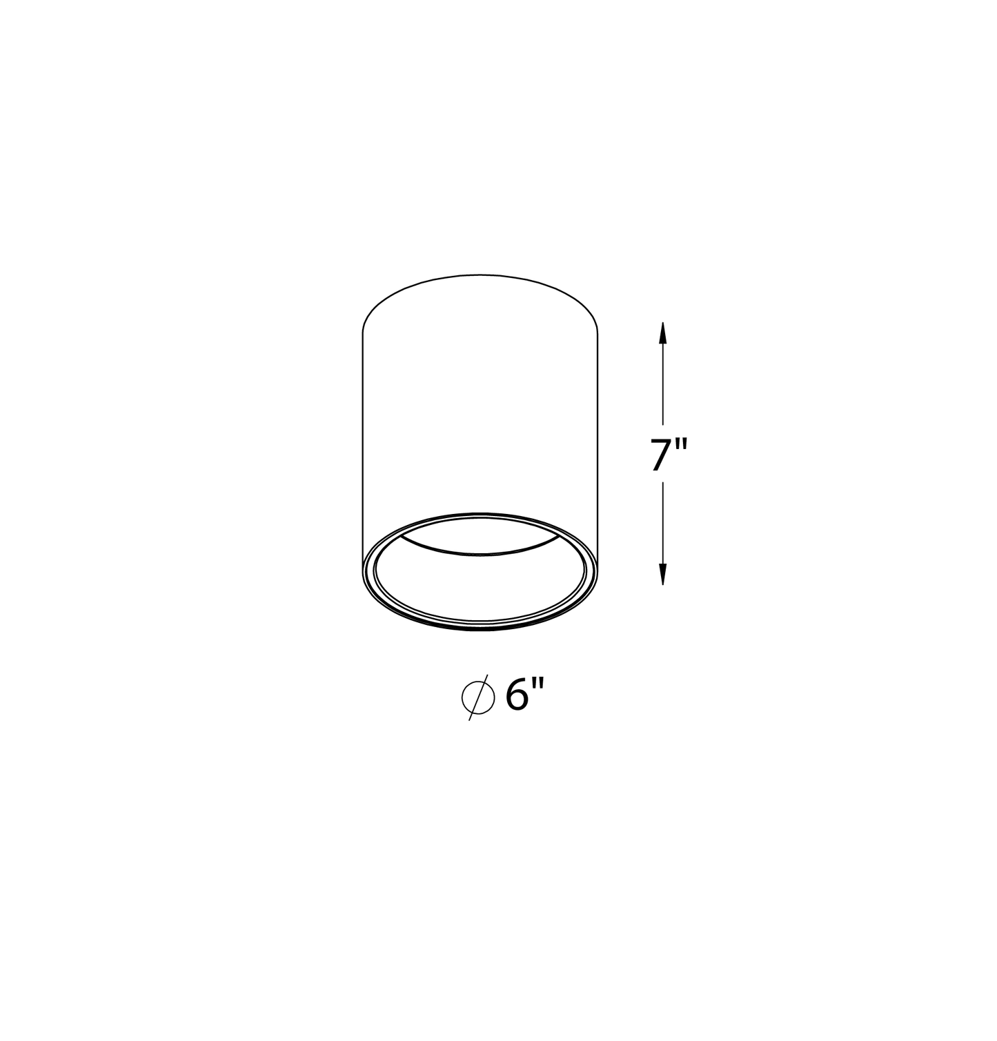 DALS - CYL06 - CC - V - WHDals Lighting CYL06 - CC - V 6” 26W Cylinder Flush Mount Multi - lenses