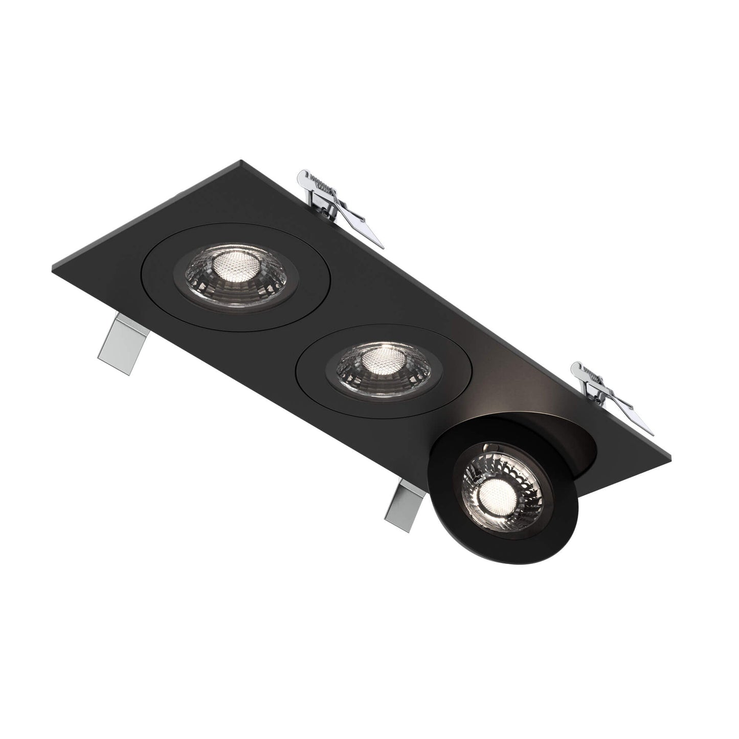 DALS - FGM4 - CC - TRIO - BKDals Lighting FGM4SQ - CC - TRIO Triple 4″ 27W LED Pivoting Gimbal Selectable CCT