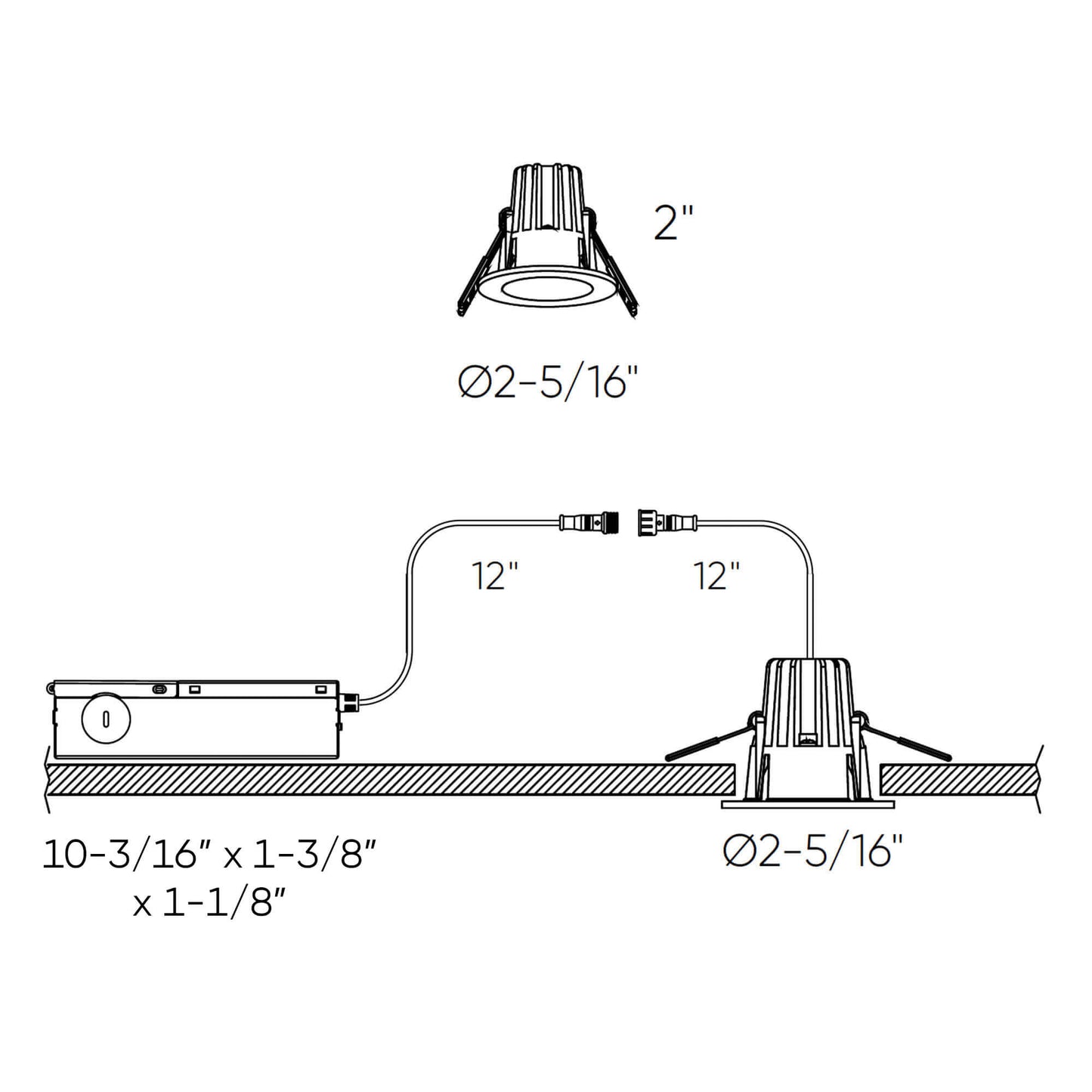 DALS - RGR1 - CC - WH - 2Dals Lighting RGR1 - CC 1" 6W Deep Regressed Downlight Selectable CCT