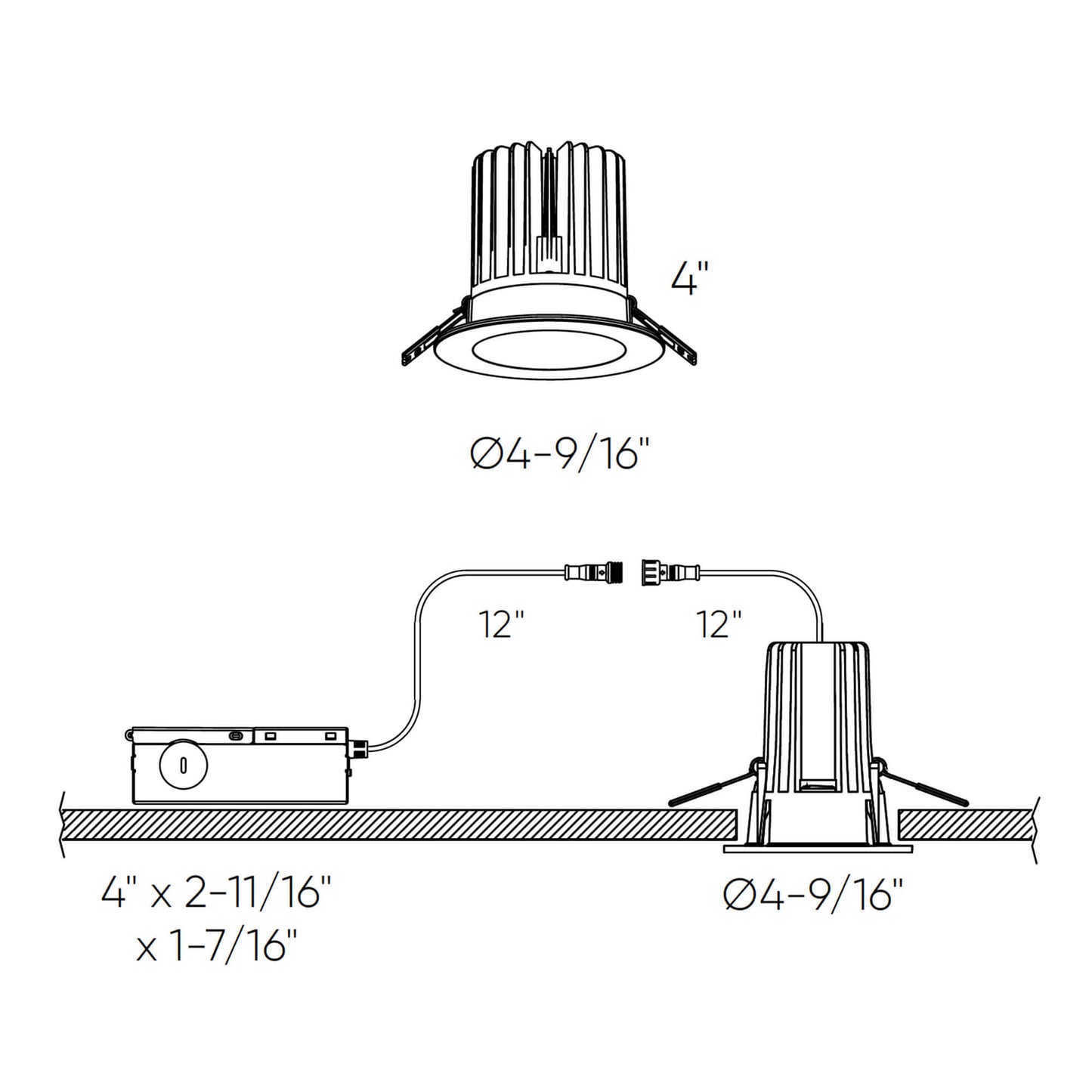 DALS - RGR4HP - CC - BKDals Lighting RGR4HP - CC 4" 20W Deep Regressed Downlight Selectable CCT