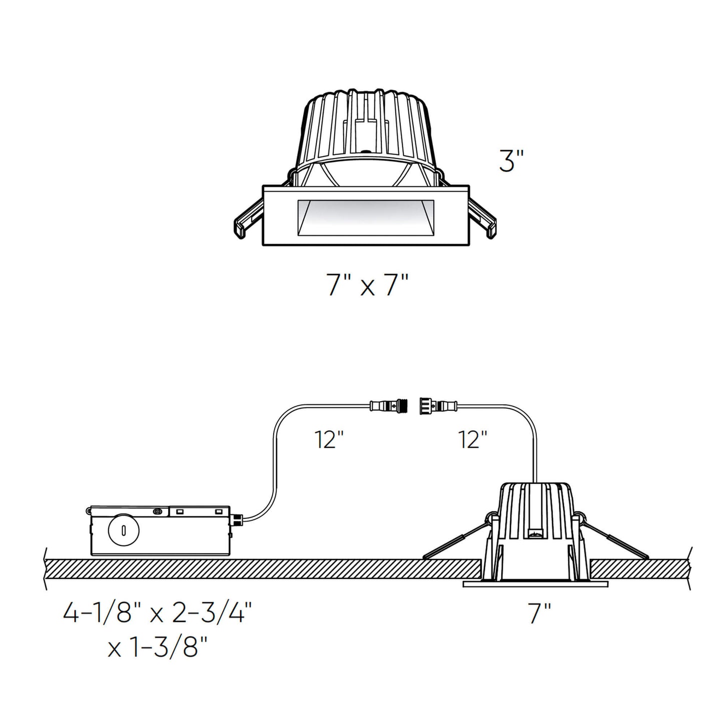 DALS - RGR6SQ - CC - SNDals Lighting RGR6SQ - CC 6" 20W Deep Square Regressed Downlight Selectable CCT