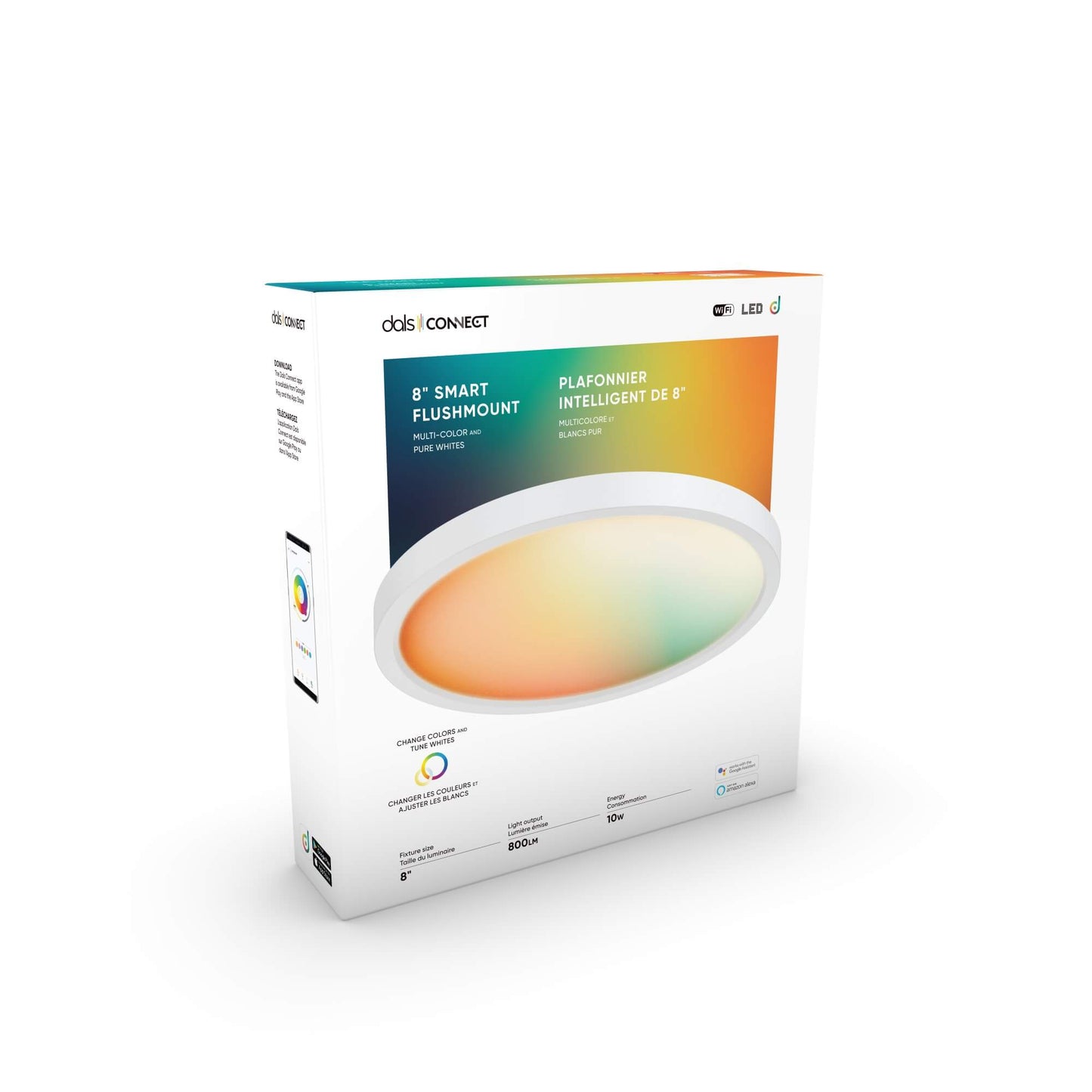 DALS - SM - FM08WHDals Lighting SM - FM08 8" 10W LED Smart RGBW Flush Mount