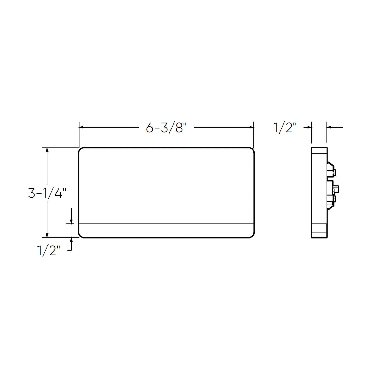 DALS - SQSTP - CC - WHDals Lighting SQSTP - CC 6" 3W Horizontal LED Step Light Selectable CCT