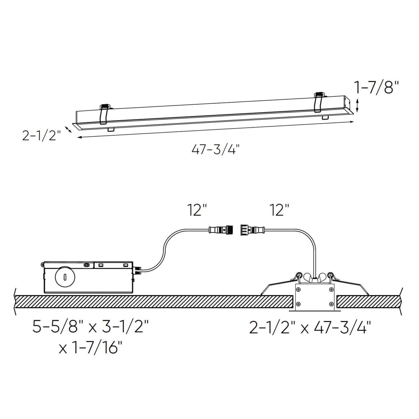 DALS - LNR48 - CC - BKDals LNR48 - CC 40W 48″ Linear Recessed Light Selectable CCT