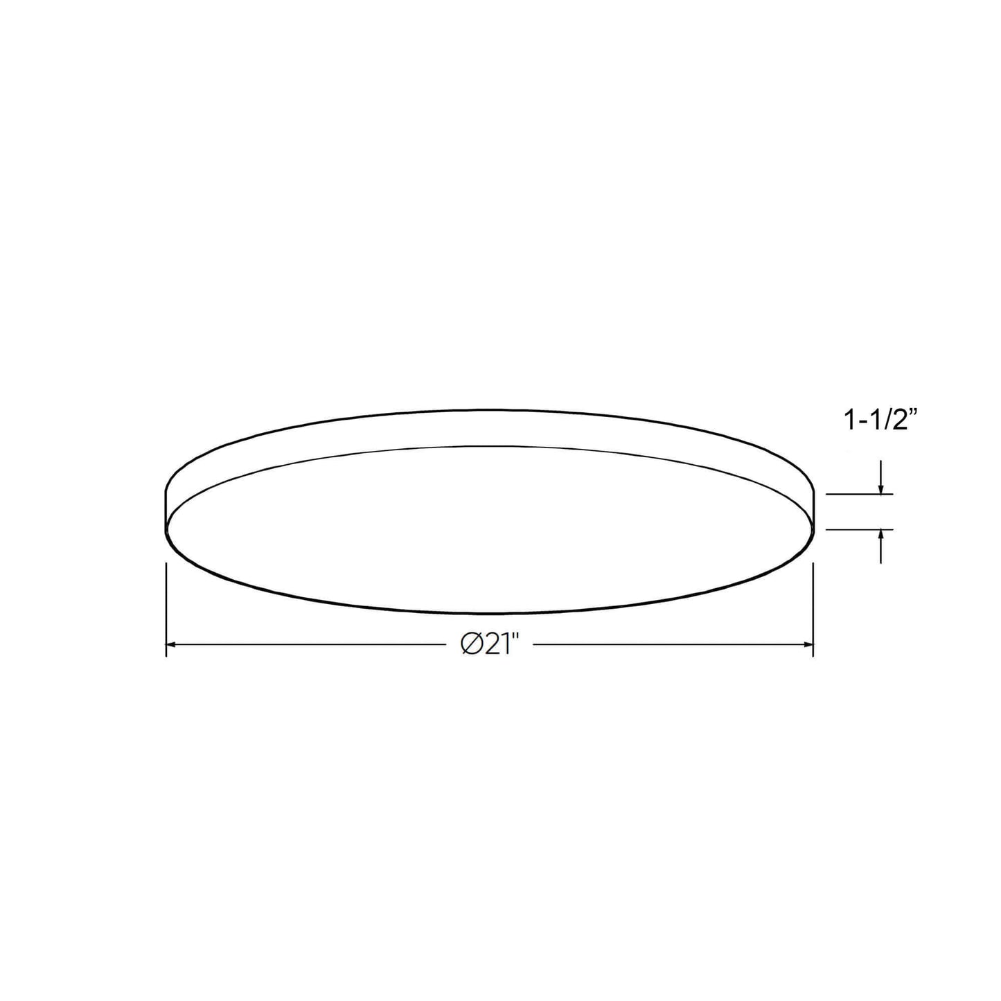 DALS - TLFM21 - CC - BKDals TLFM21 - CC 45W 21 Inch Round Surface Mount Selectable CCT