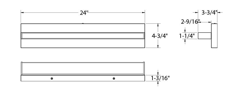 DALS - VAL24 - CC - SNDALS VAL24 30W 24” Adjustable Linear Wall Light