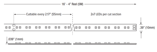 GML-LTRS24V3W18D30K16GM Lighting LTR-S-DTW-24V 3W 16FT PRO LED Tape Dim To Warm 30K/27K-18K