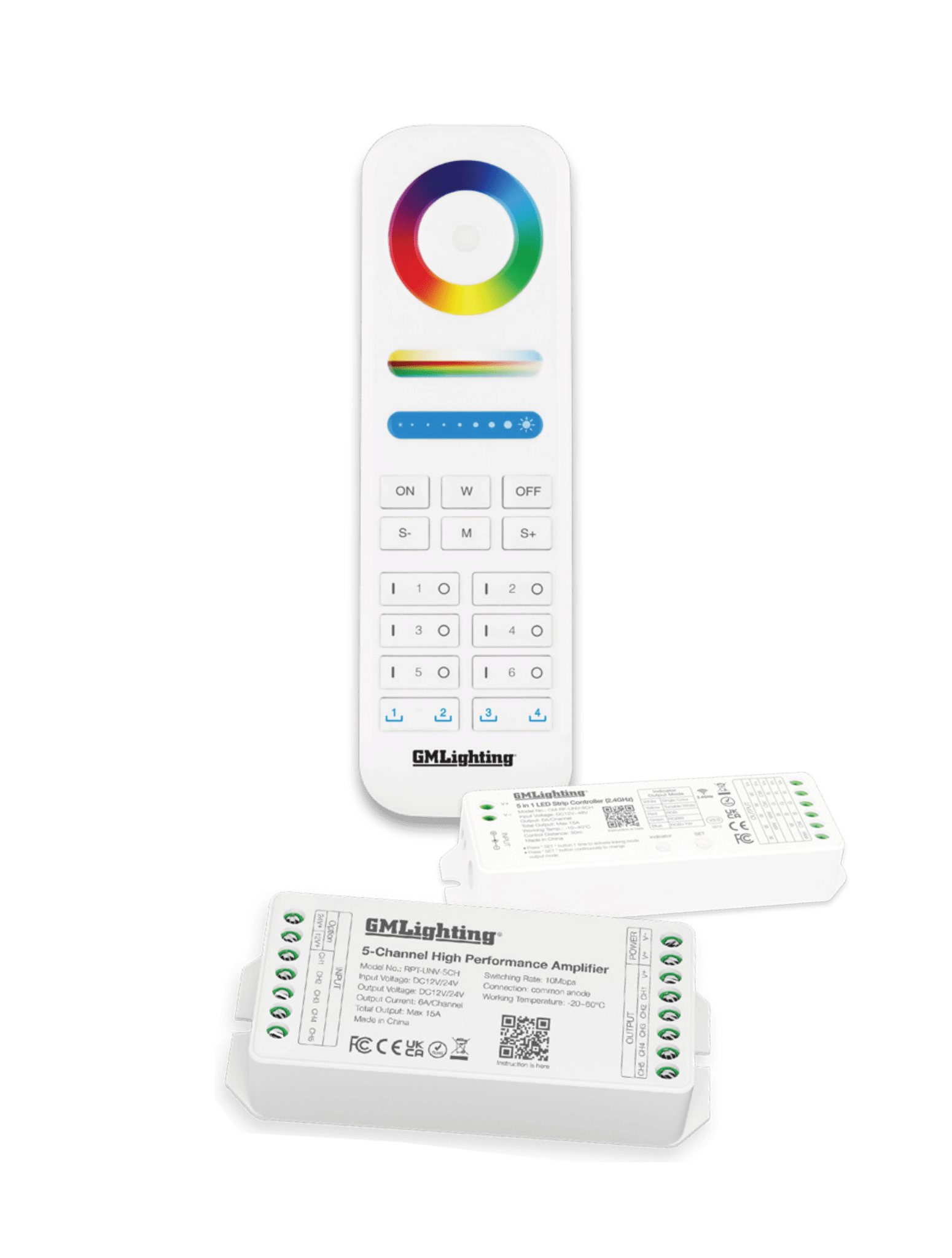 GML - HC - RF - UNV - 5CHGM Lighting RF - UNV - 5CH RGBW LED Controller with Hand Held Remote