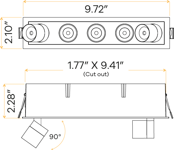 GDL-G21155Goodlite Dipper G21135 2" 15W 5 Head Combo Downlight Selectable CCT