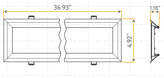 GDL - G11143Goodlite G - 11143 36" 56W Linear Recessed Light Selectable CCT
