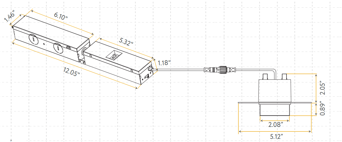GDL - G20463Goodlite G - 20463 3″ 15W LED Square Drop Trimless Spotlight Selectable CCT/Wattage