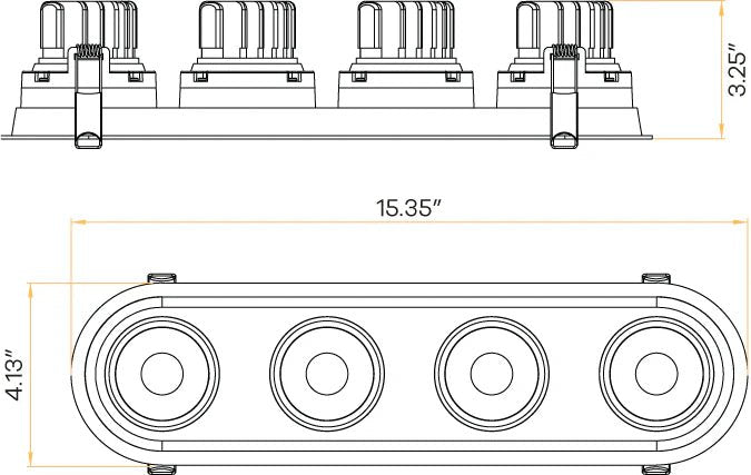 GDL-G23354Goodlite G - 23354 3.5" 52W 4 Head Gimbal Selectable CCT