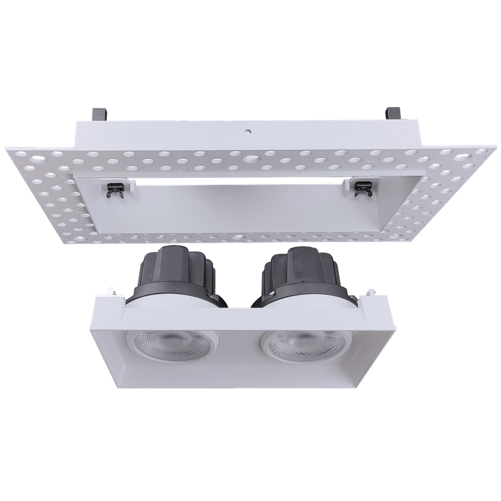 GDL - G95624Goodlite G - 95624 3.5″ 28W 2 Head Gimbal Trimless Spotlight Selectable CCT