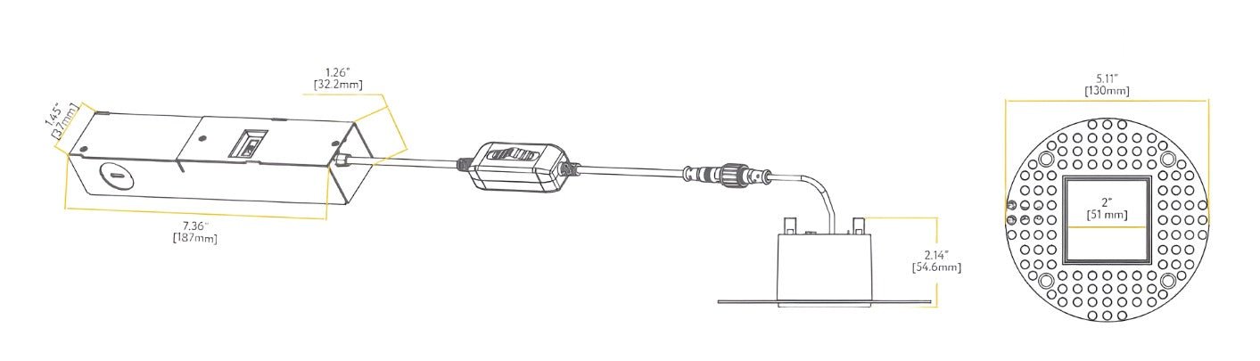 GDL - G96625Goodlite G - 96625 3″ 15W LED Square Trimless Spotlight Selectable CCT/Wattage