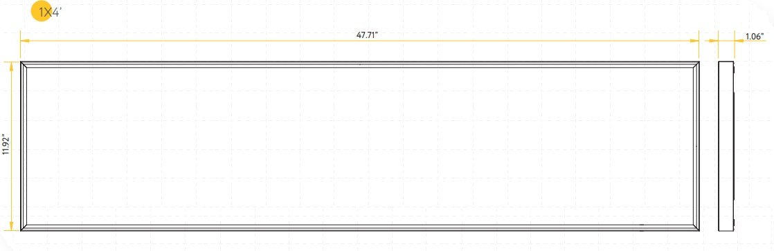 GDL-G12022Goodlite GLAWRE` G12022 50W LED 1X4 Surface Mount Panel Selectable CCT/Wattage