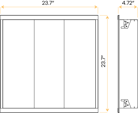 GDL-G98000Goodlite Neptune Indirect Center Net Basket Troffer 2x2 50W LED Selectable CCT