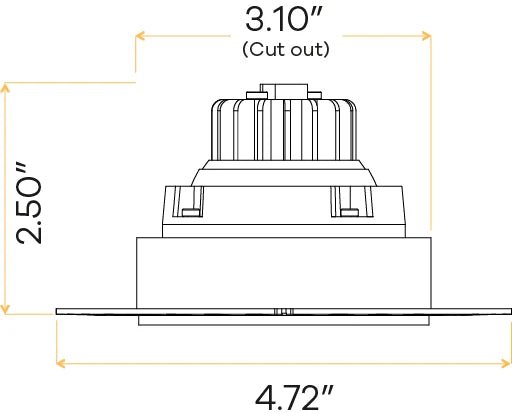 GDL-G24020Goodlite Saturn G-24020 2" 8W Trimless LED Regressed Gimbaled Spotlight Selectable CCT
