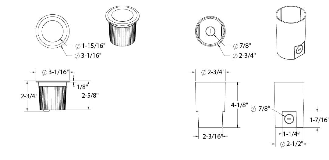 Dals Lighting GRD2-CC 3" 9W Recessed Ground Well Selectable CCT