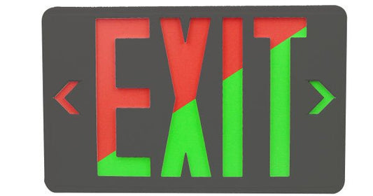 GBL-EX621-U-BKGreenBeam EXITON 6" LED Exit Sign, Dual Color Red/Green