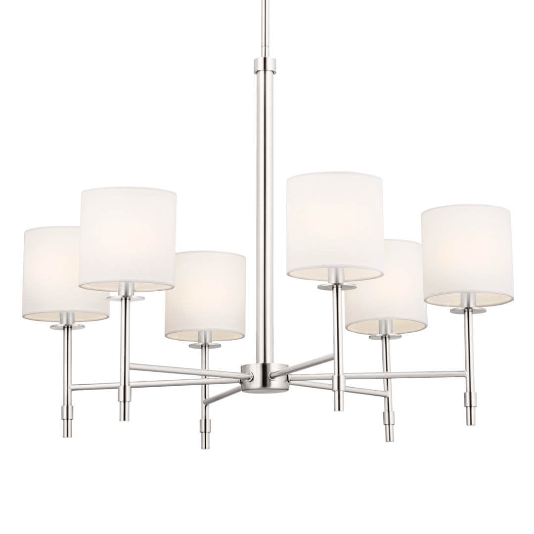 KICHLER-52500PNKICHLER Ali 52500 28" 6-Light Chandelier with Fabric Shades
