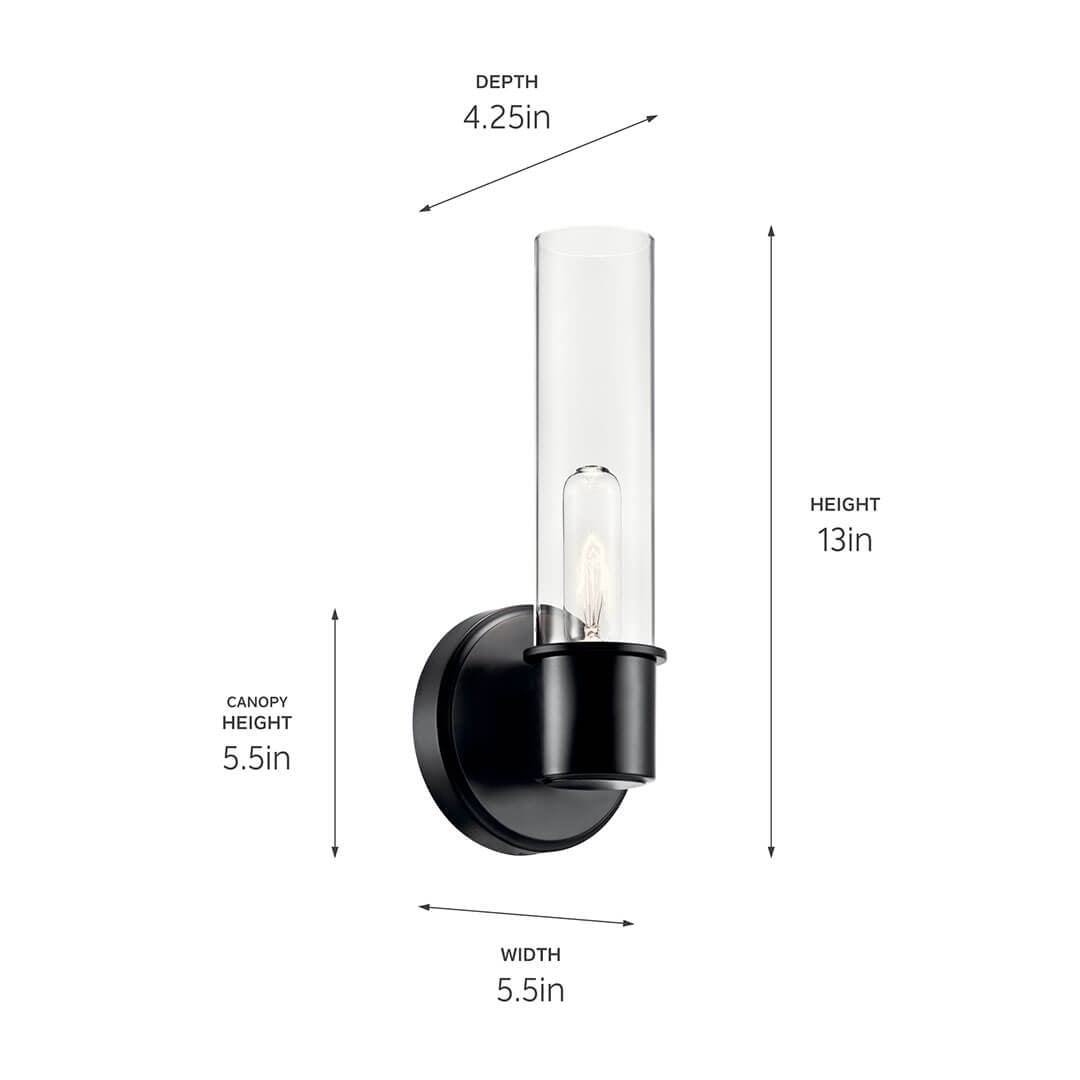 KICHLER-52653NIKICHLER Aviv 52653 1 Light Wall Sconce with Clear Glass
