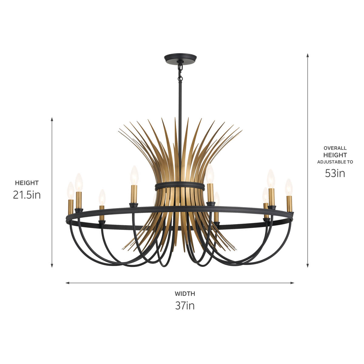 KICHLER-52459BKKICHLER Baile 52459 37" 10-Light Chandelier